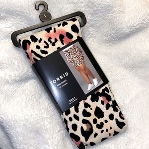 NEW  bike shorts TORRID SIZE 1 cheetah animal print with plasm of color legging.
